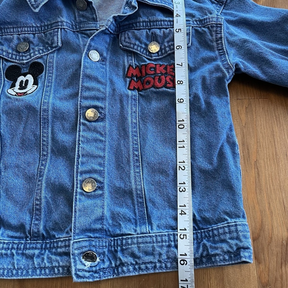 Vintage Disney Jean Jacket Kids Size 6 Mickey Mouse Retro Embroidered Patches - Picture 12 of 12